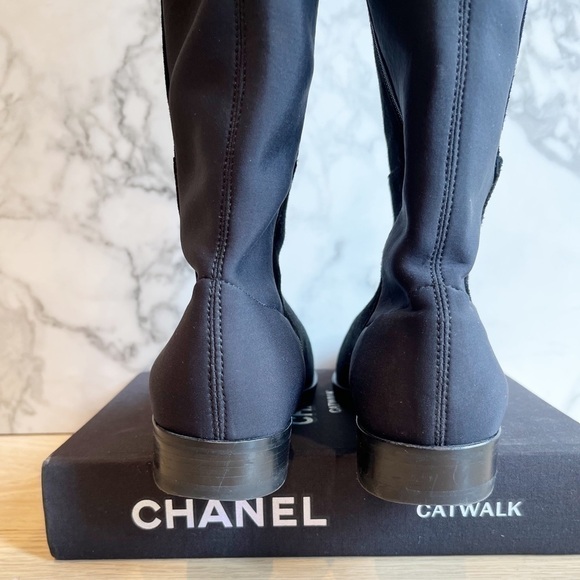 Knee High Dual Fabric Boots - Picture 5 of 9